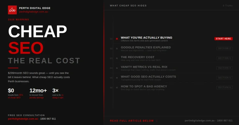 Cheap SEO costs banner - Perth Digital Edge